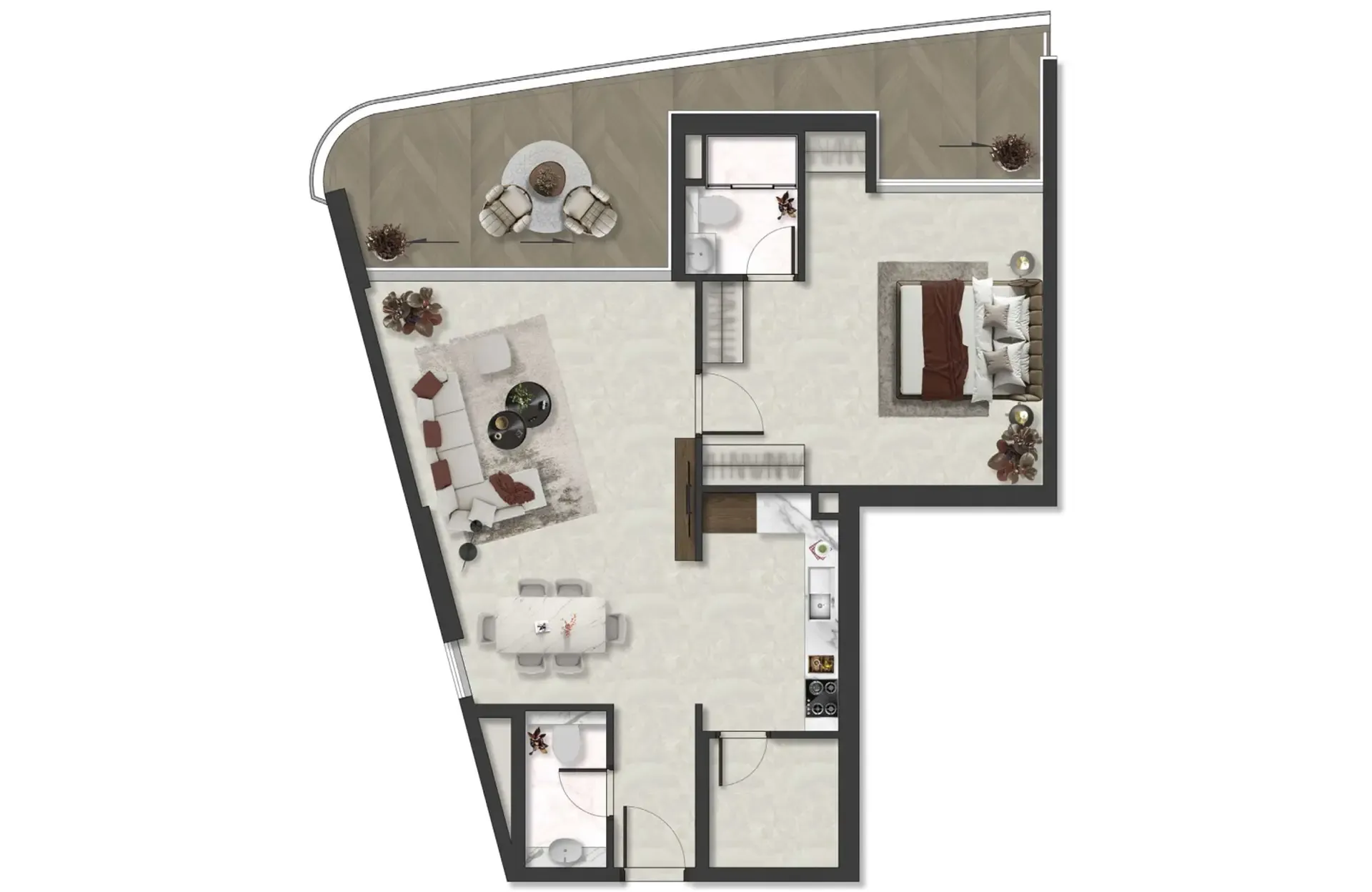 Grundriss für 1 bedroom
