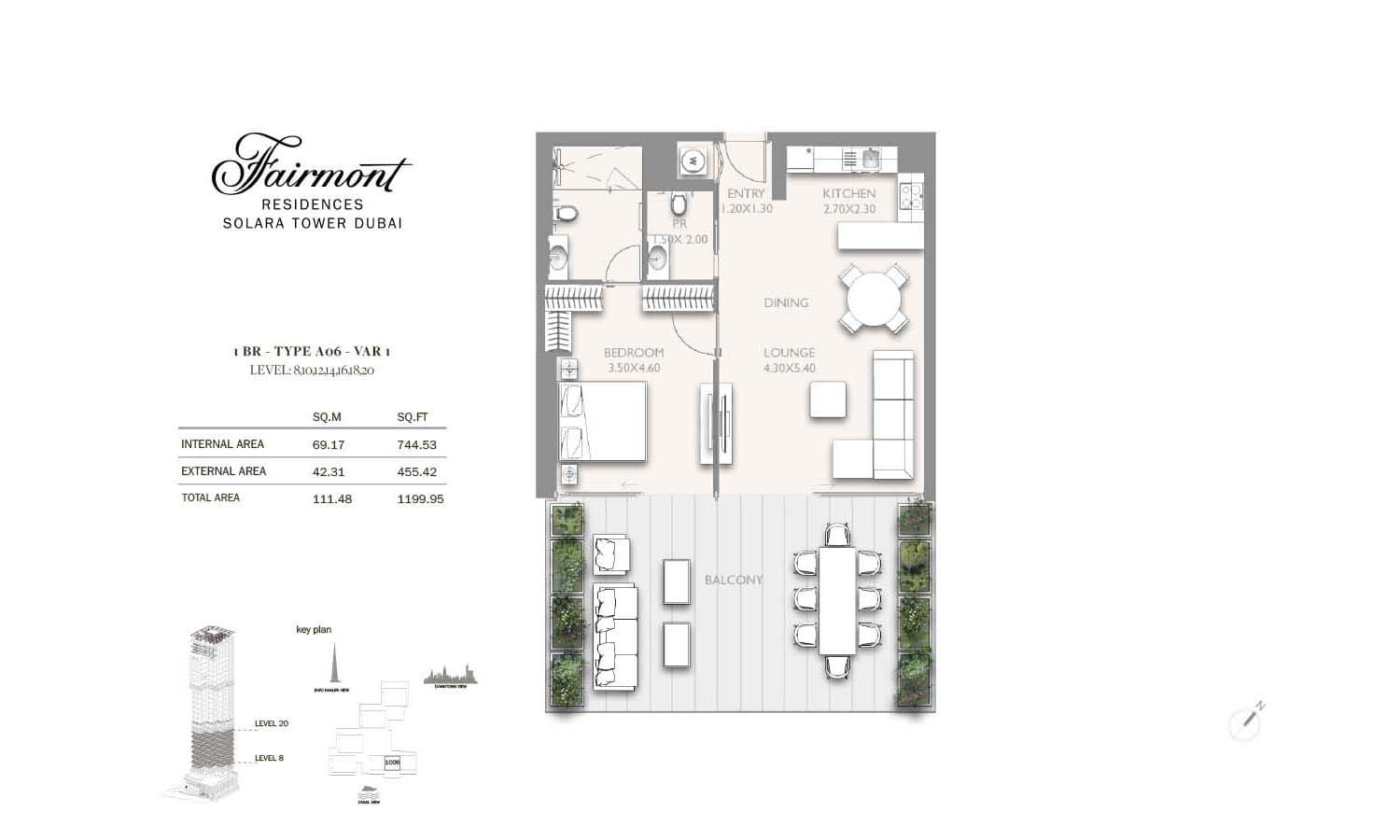 Grundriss für 1 bedroom