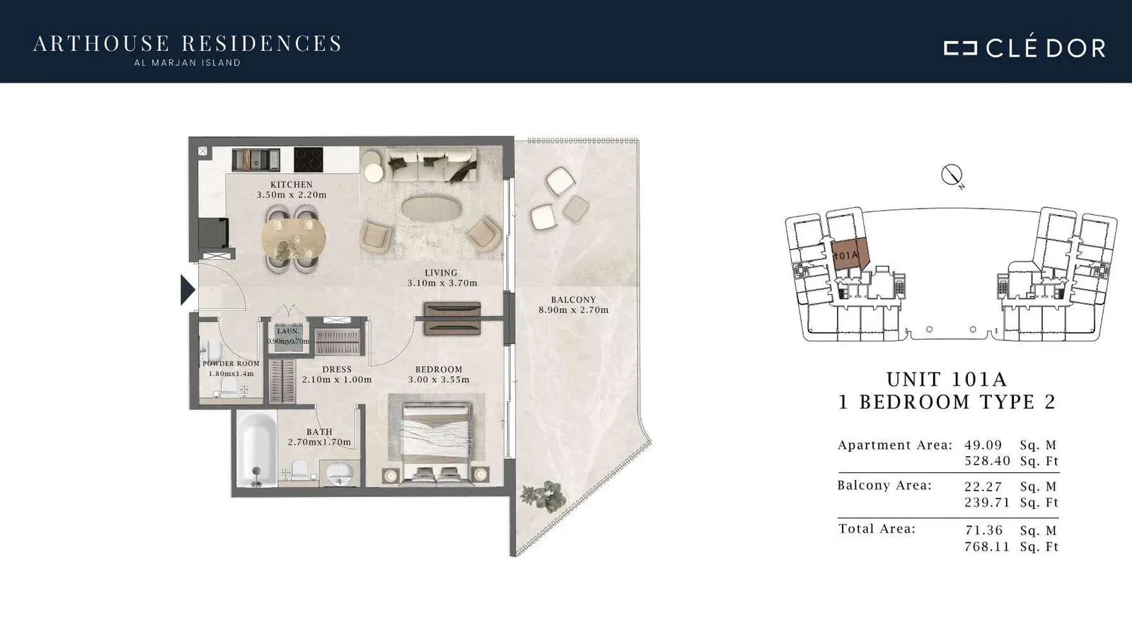 Grundriss für 1 bedroom