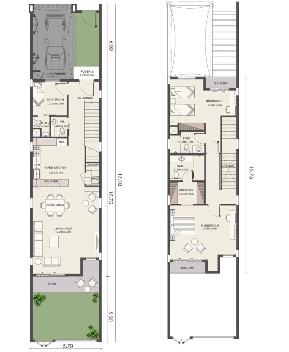 Floor plan for 2BR