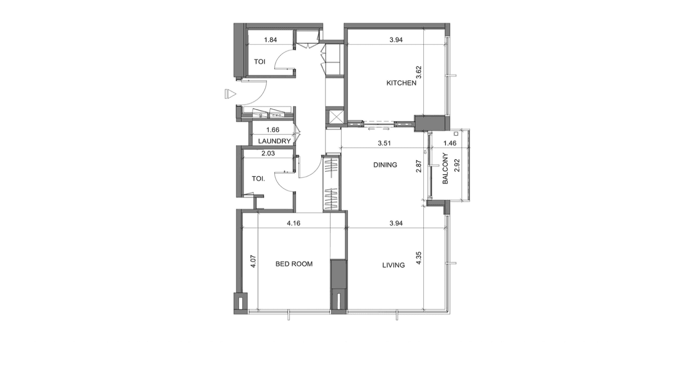 Floor plan for 1 BEDROOM 