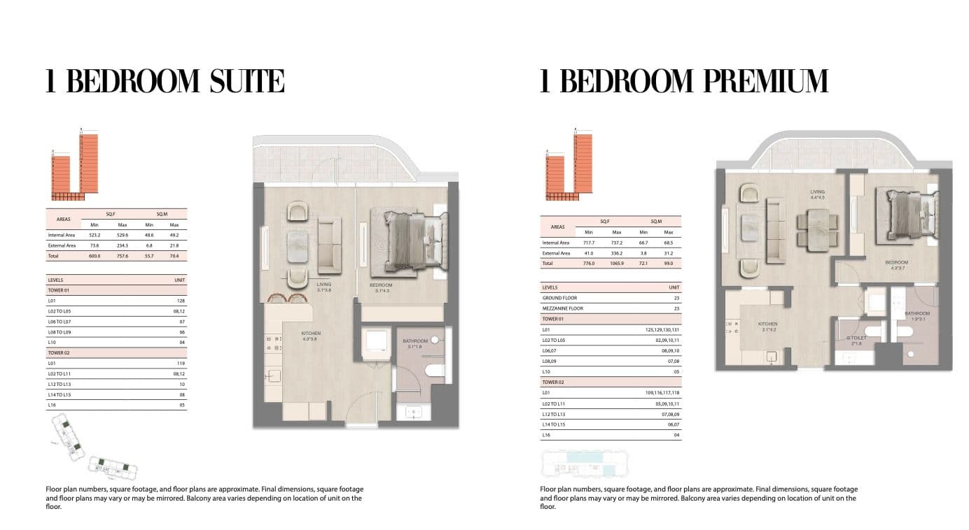 Floor plan for 1 Bed