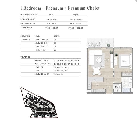 Floor plan for 1 bedroom