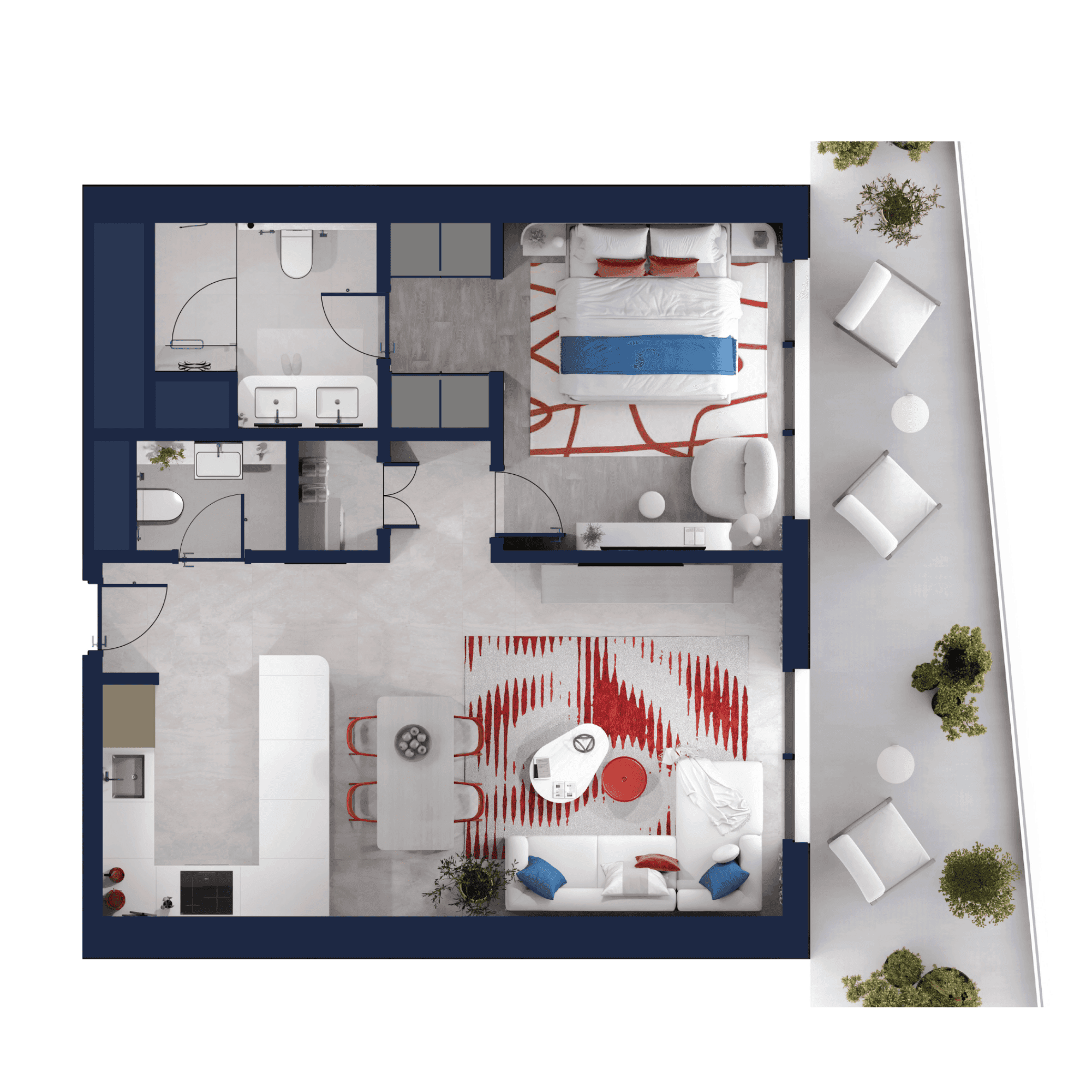 Grundriss für 1 Bed Resale