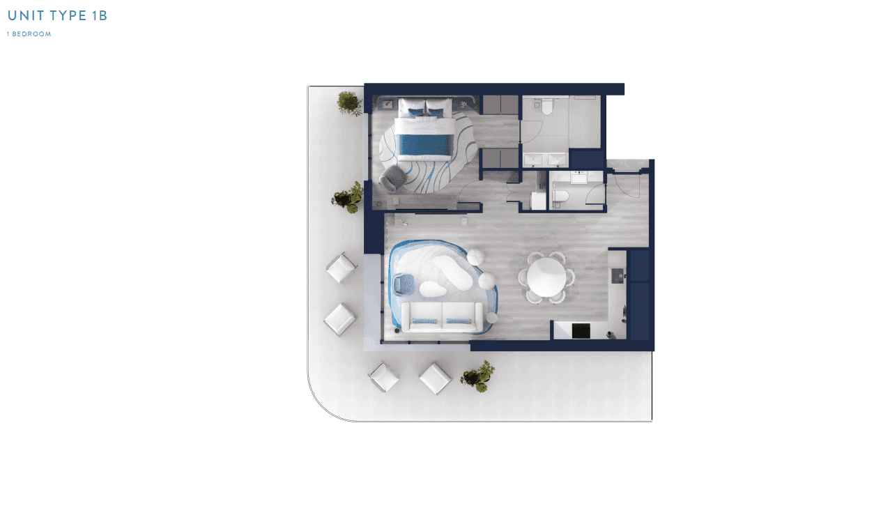 Floor plan for 1 Bed Resale
