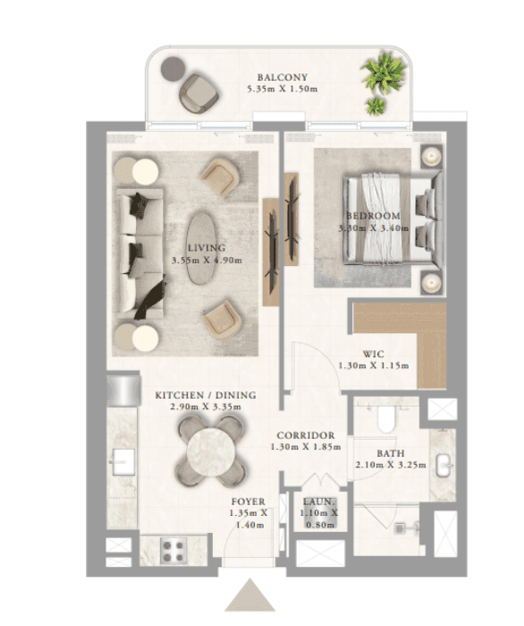 Floor plan for 1 BR Sold out
