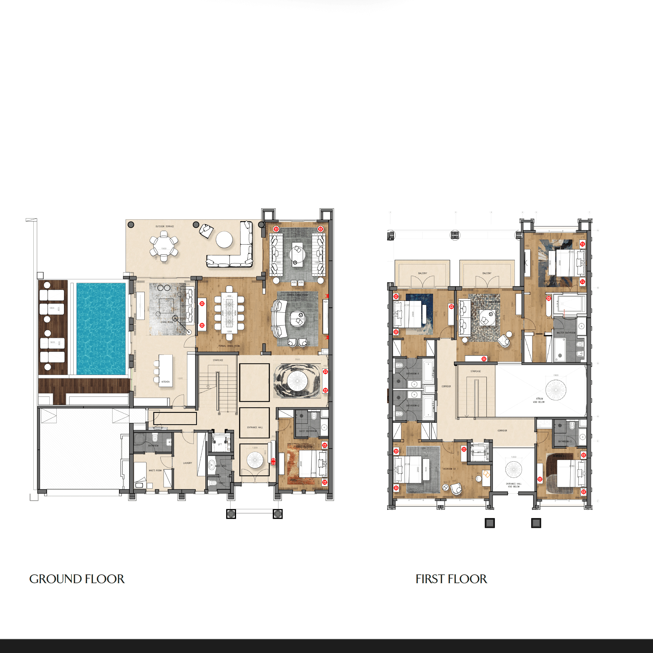 Floor plan for 5 BR Villa