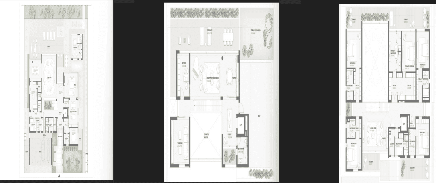 Floor plan for 6 BR Villa