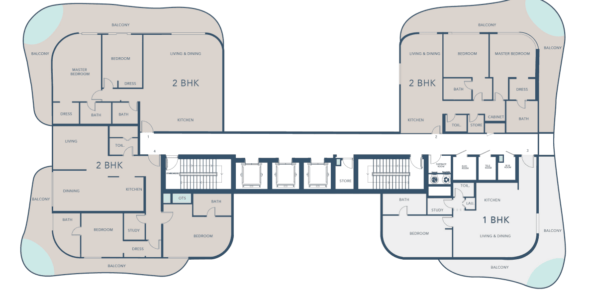 Floor plan for 1 BR