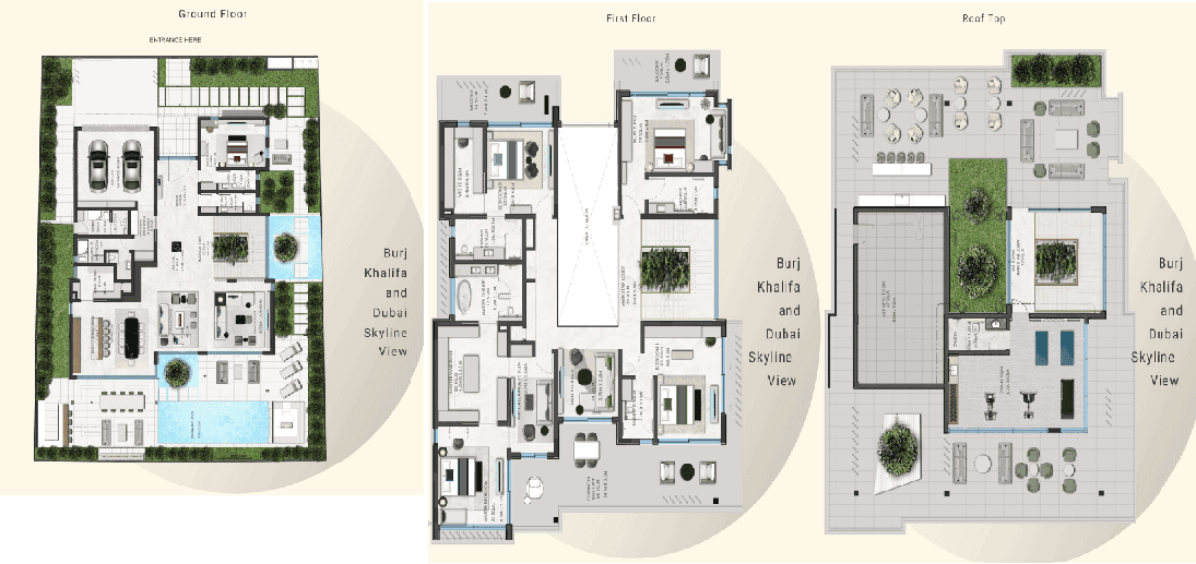 Floor plan for 5 BR Villa