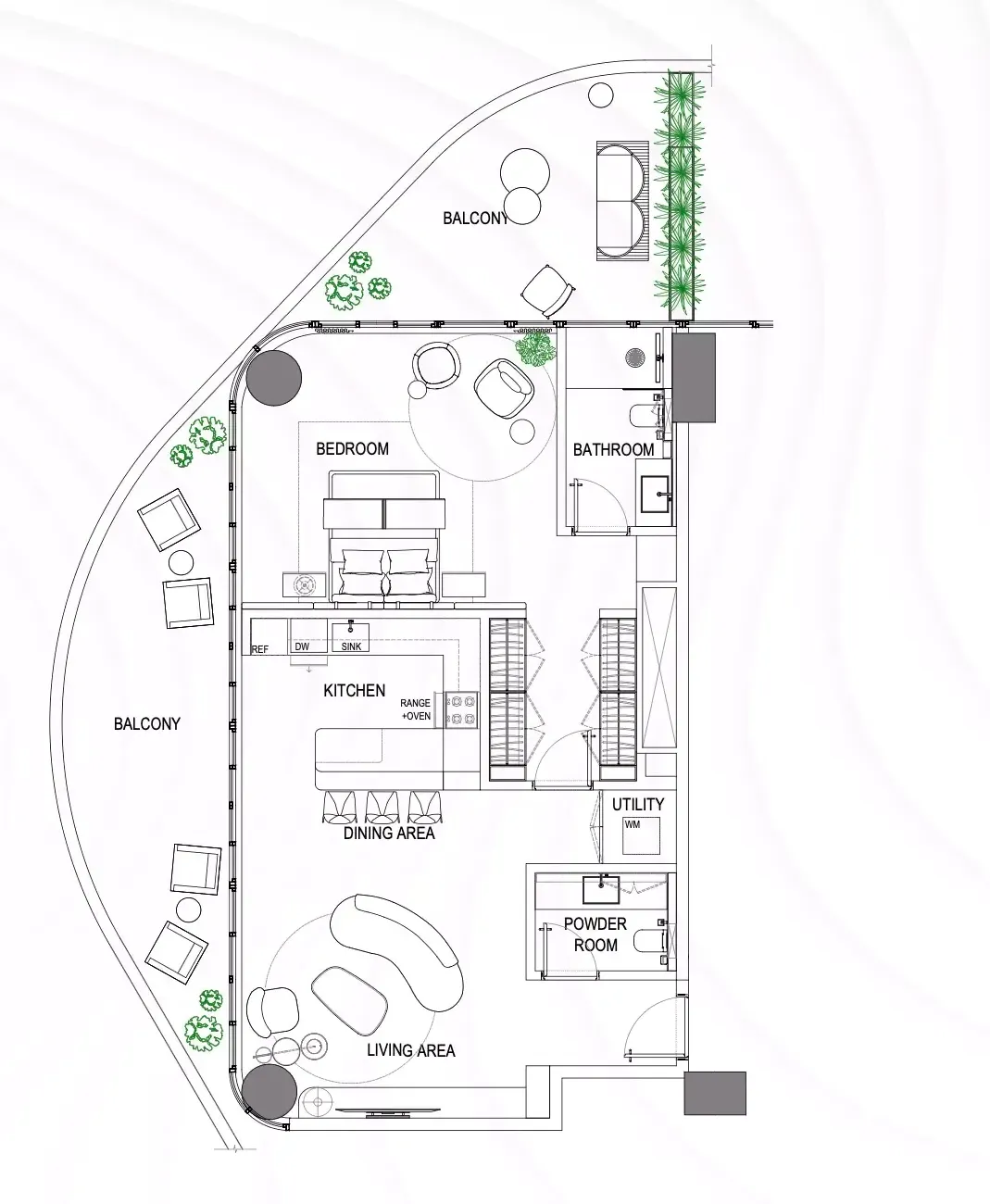 Grundriss für 1 bedroom