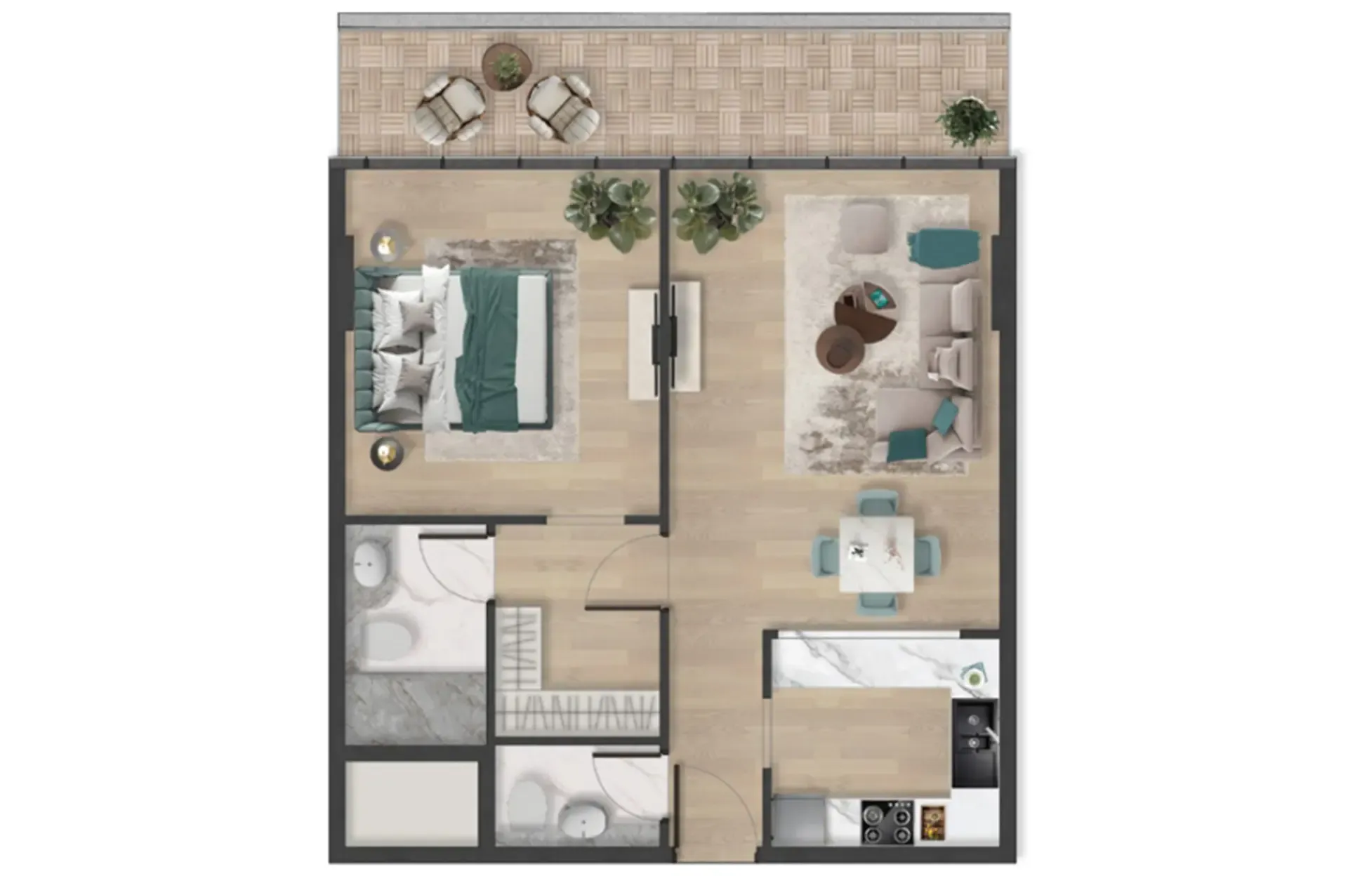 Grundriss für 1 bedroom